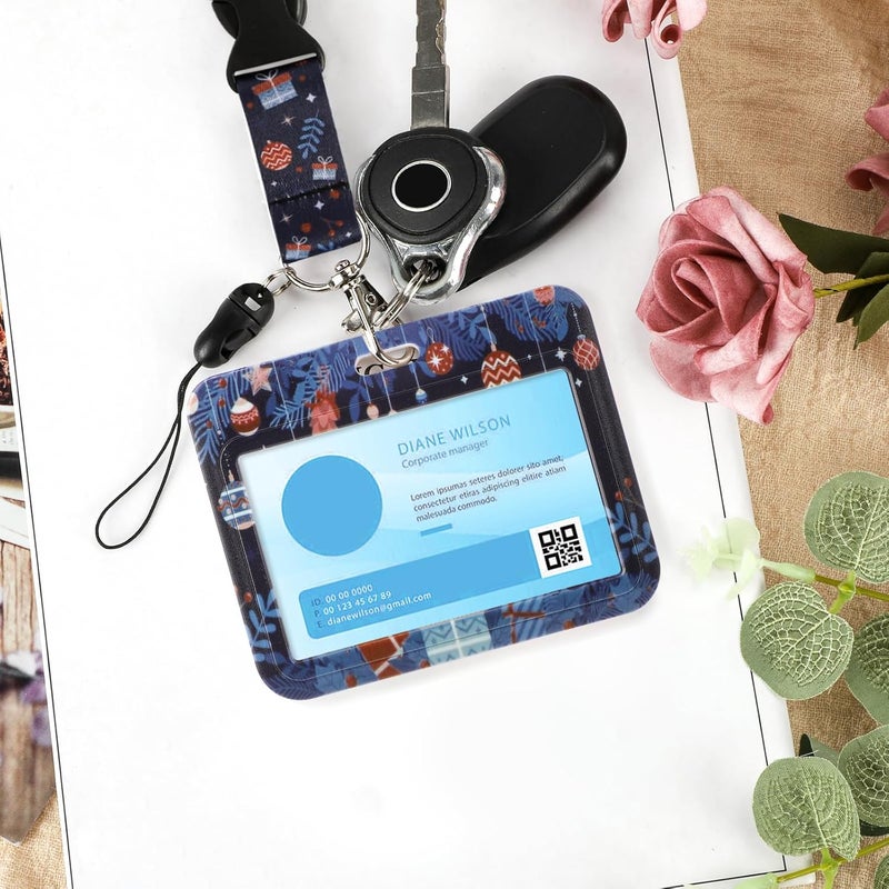 Hinsly ID Badge Holder with Lanyard Christmas Decoration, Retractable Badge Holders Reels with Lanyards Adjustable, for Women Kids Teacher Nurses Doctor Student - Image 5